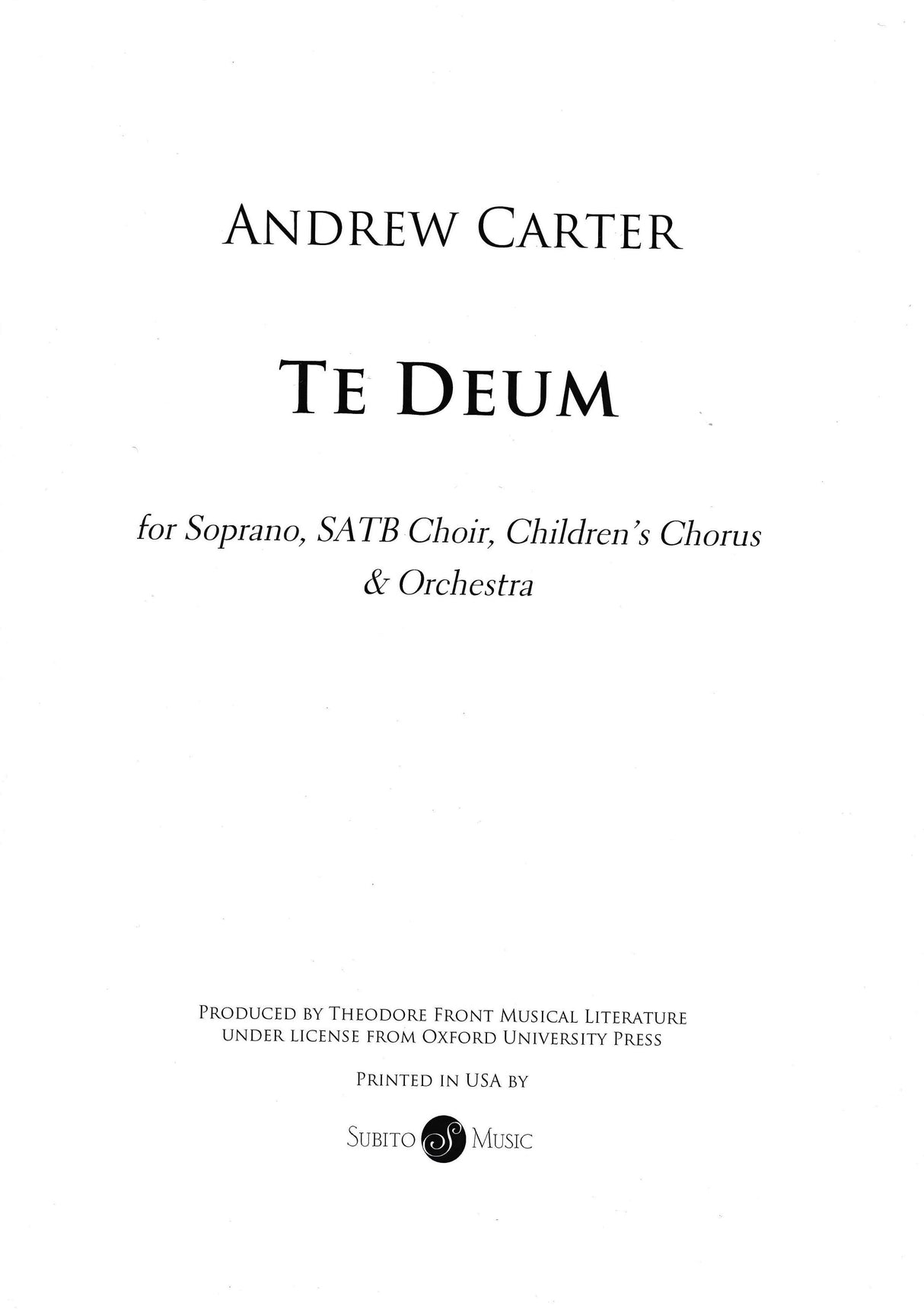 Carter: Te Deum