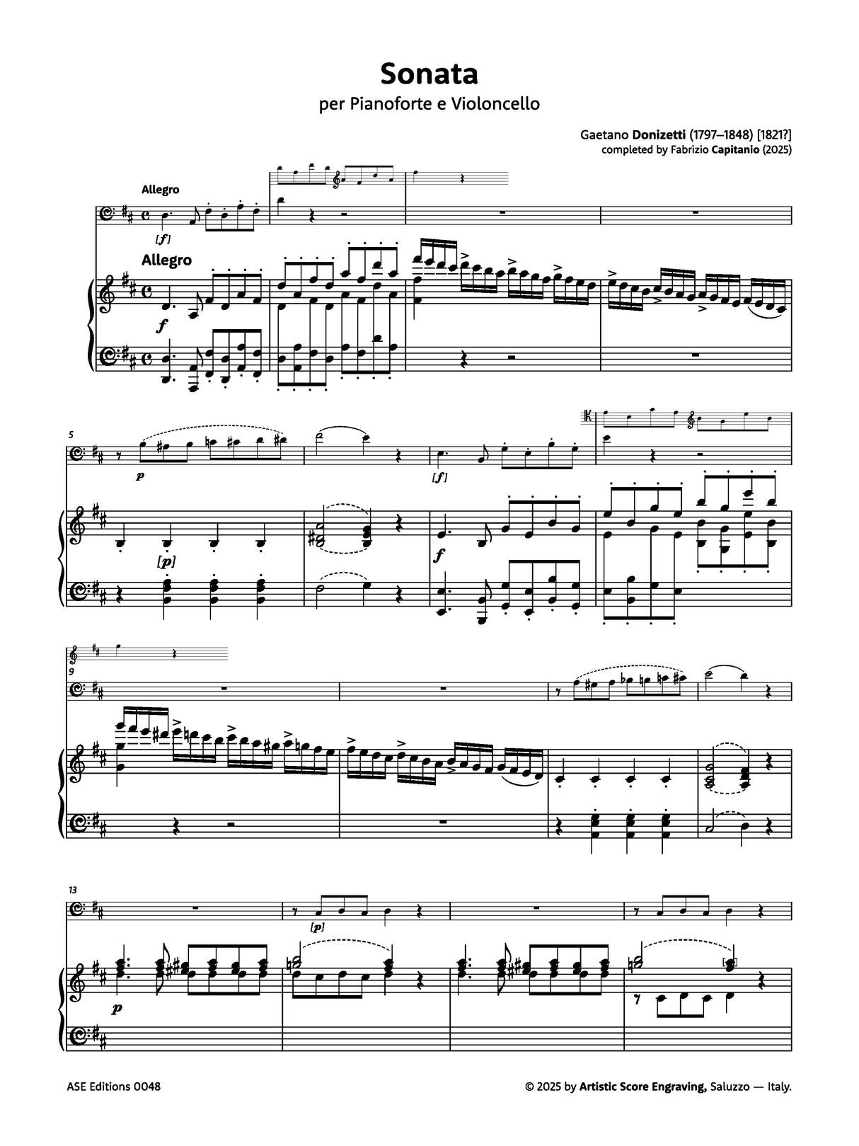 Donizetti: Cello Sonata