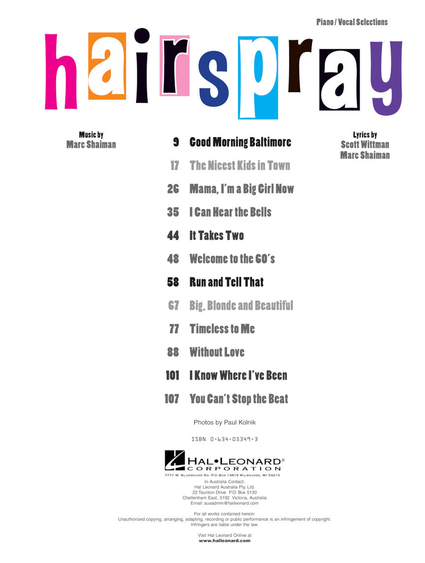 Hairspray - Vocal Selections