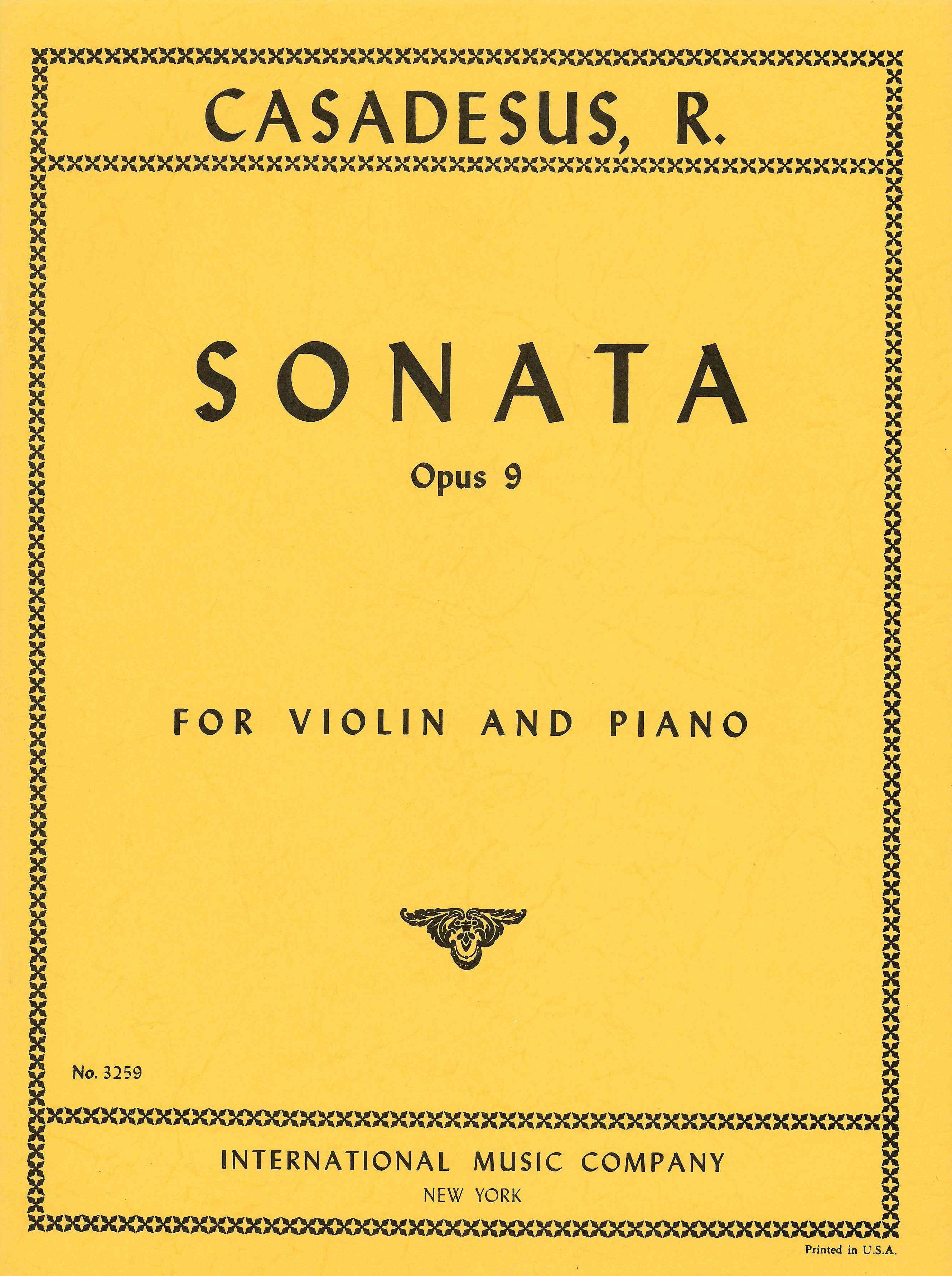 Casadesus: Violin Sonata, Op. 9 – Ficks Music