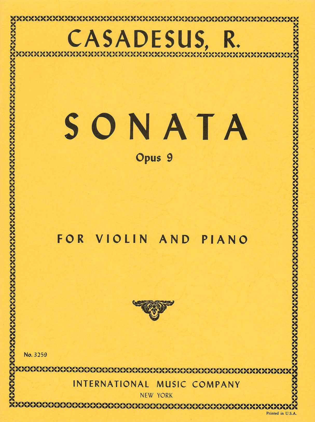 Casadesus: Violin Sonata, Op. 9