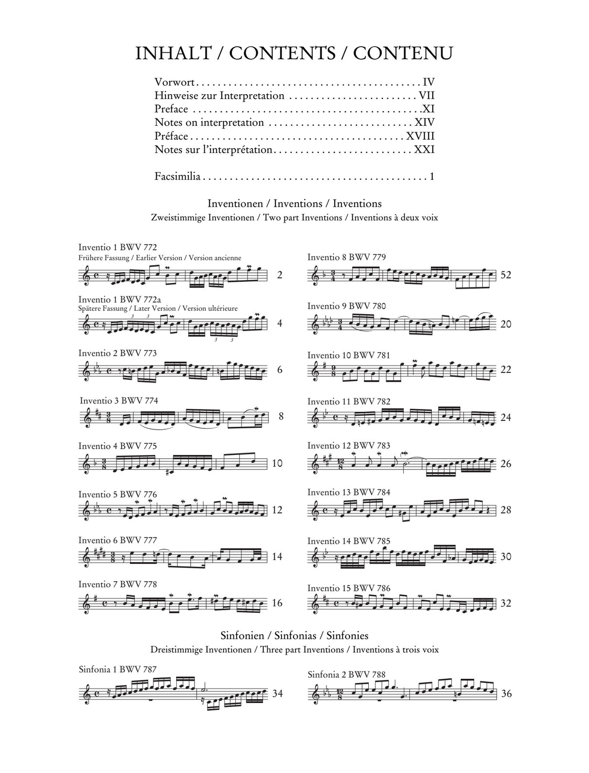 Bach: Inventions and Sinfonias, BWV 772-801