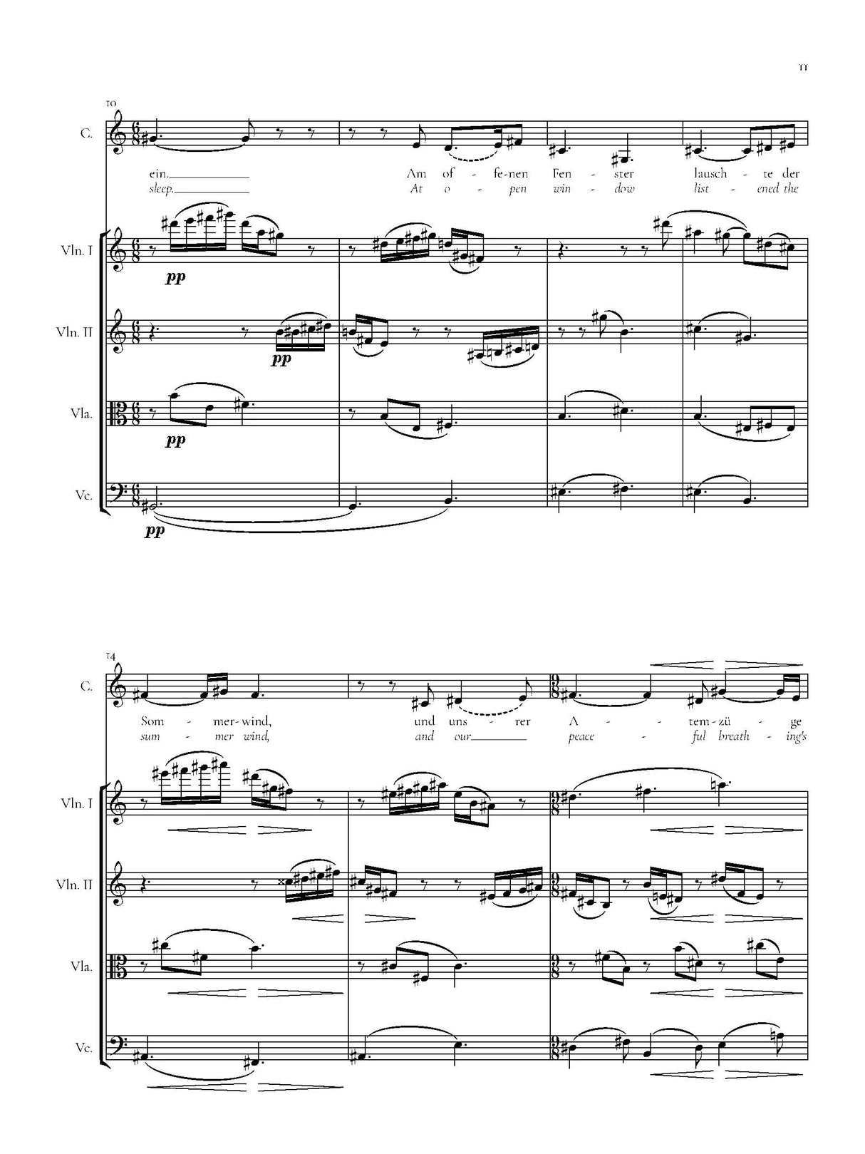 Weigl: Three Songs for Contralto and String Quartet