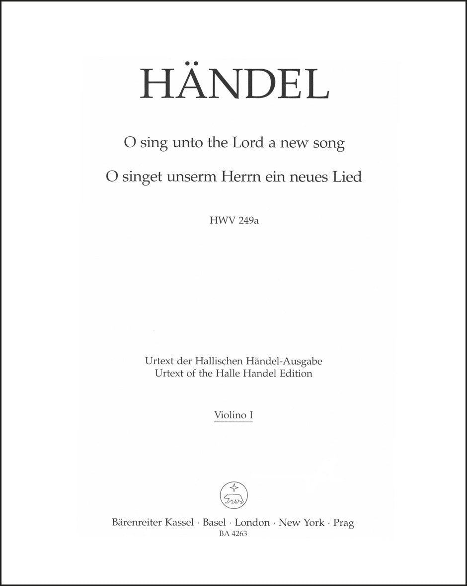 Handel: O sing unto the Lord a new song, HWV 249a