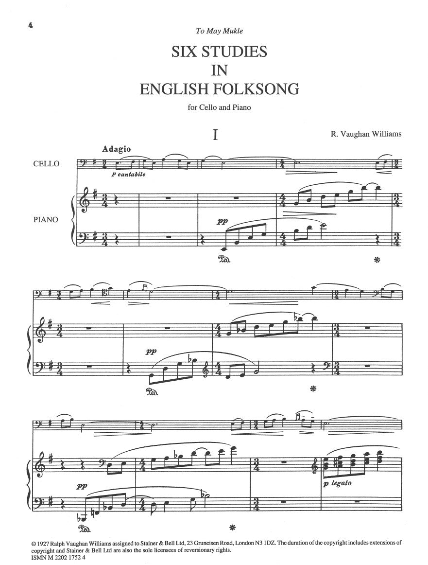 Vaughan Williams: 6 Studies in English Folk Song (Piano Accompaniment)