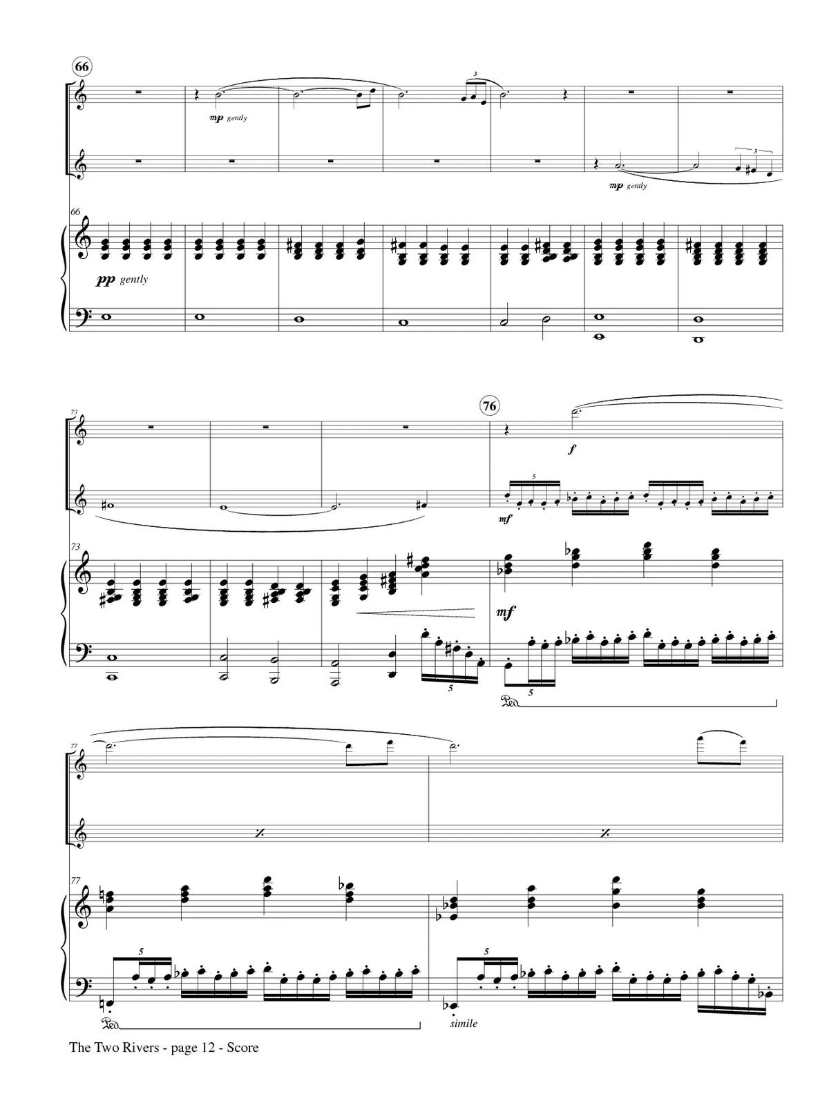 Rozman: The Two Rivers for Two Flutes and Piano