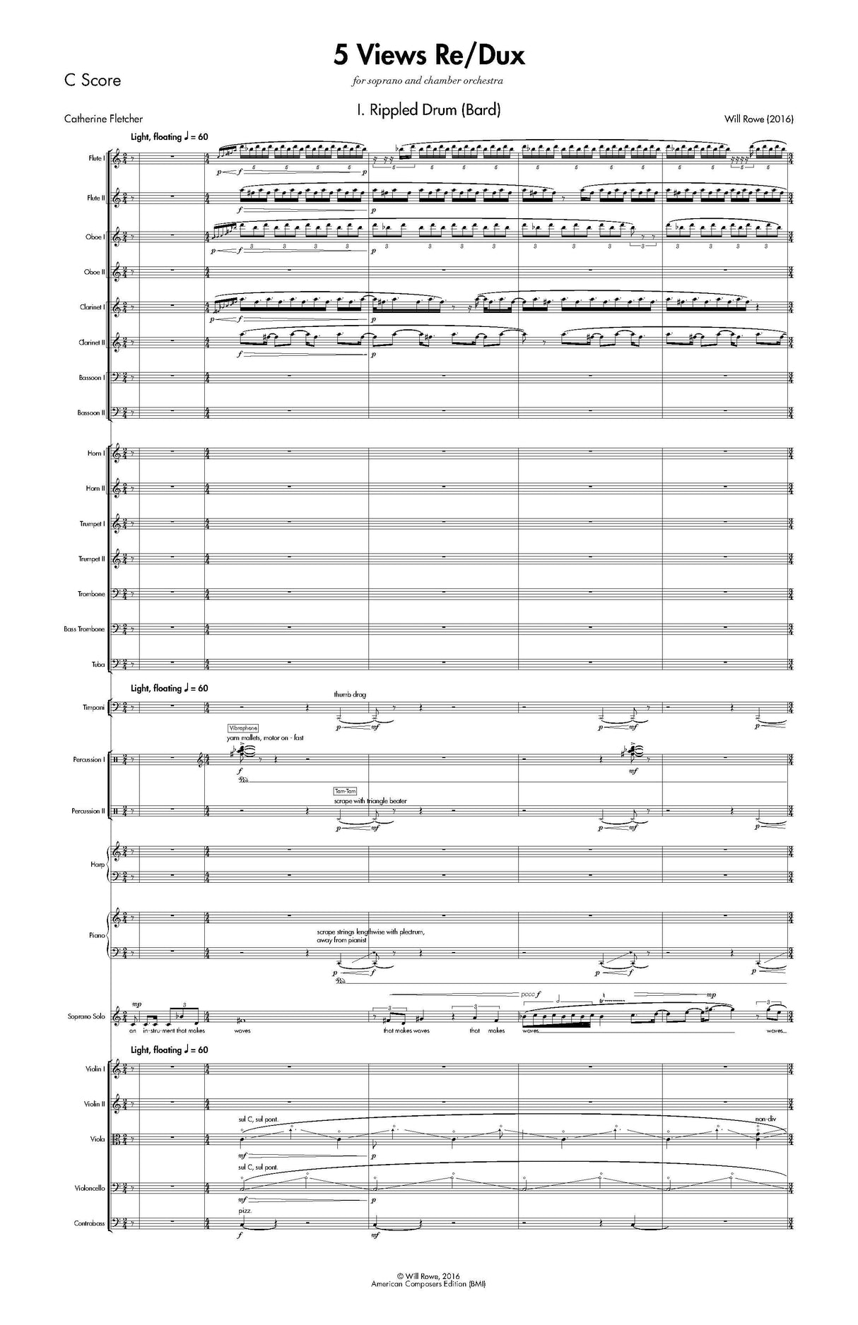 Rowe: 5 Views Re/Dux (Version for Soprano & Chamber Orchestra)