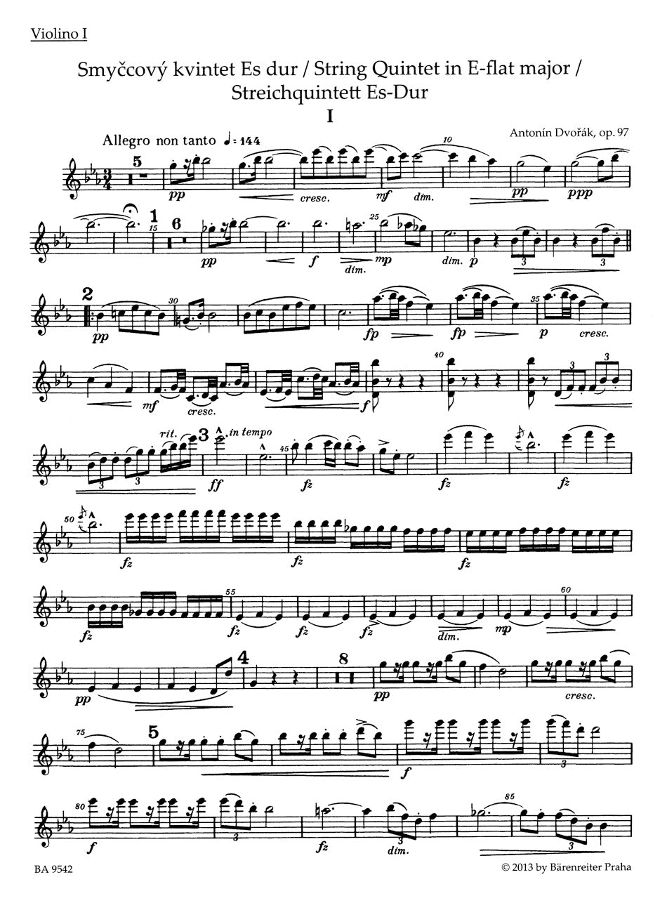 Dvořák: String Quintet in E-flat Major, Op. 97