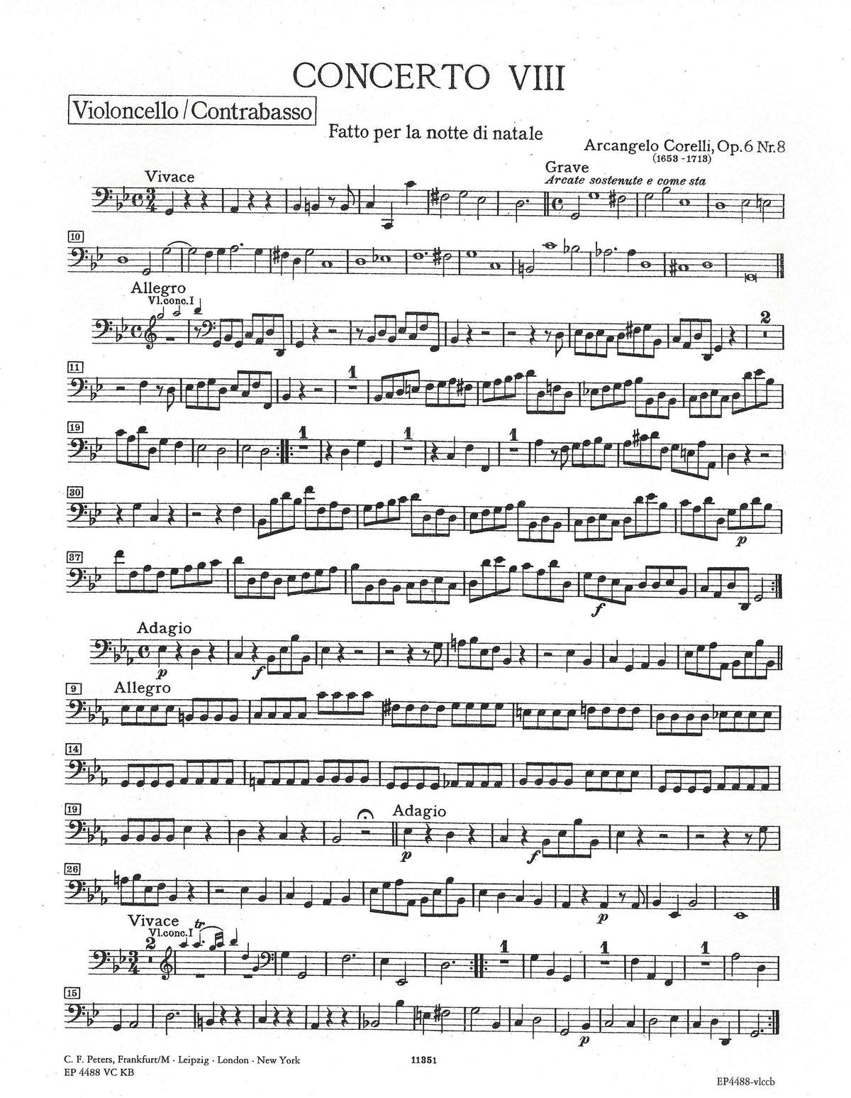 Corelli: Concerto Grosso, Op. 6, No. 8 in G