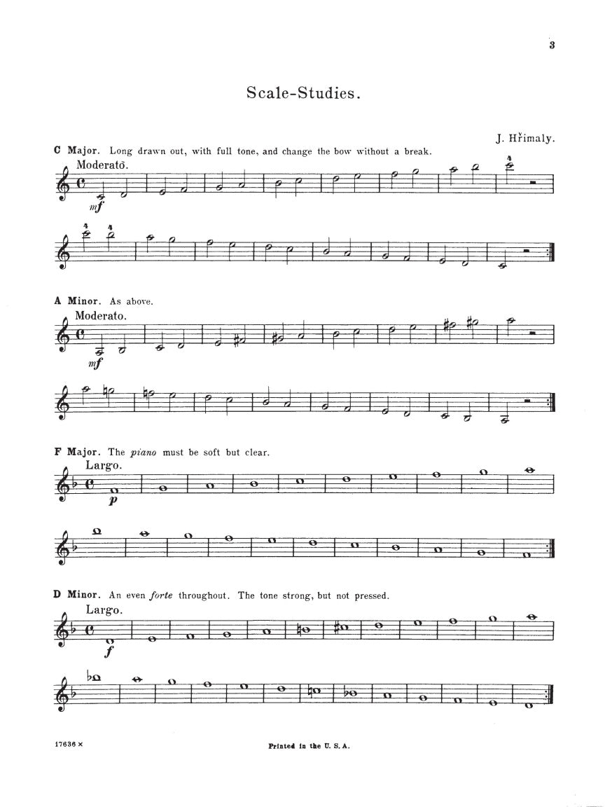 Hřímalý: Scale Studies for Violin