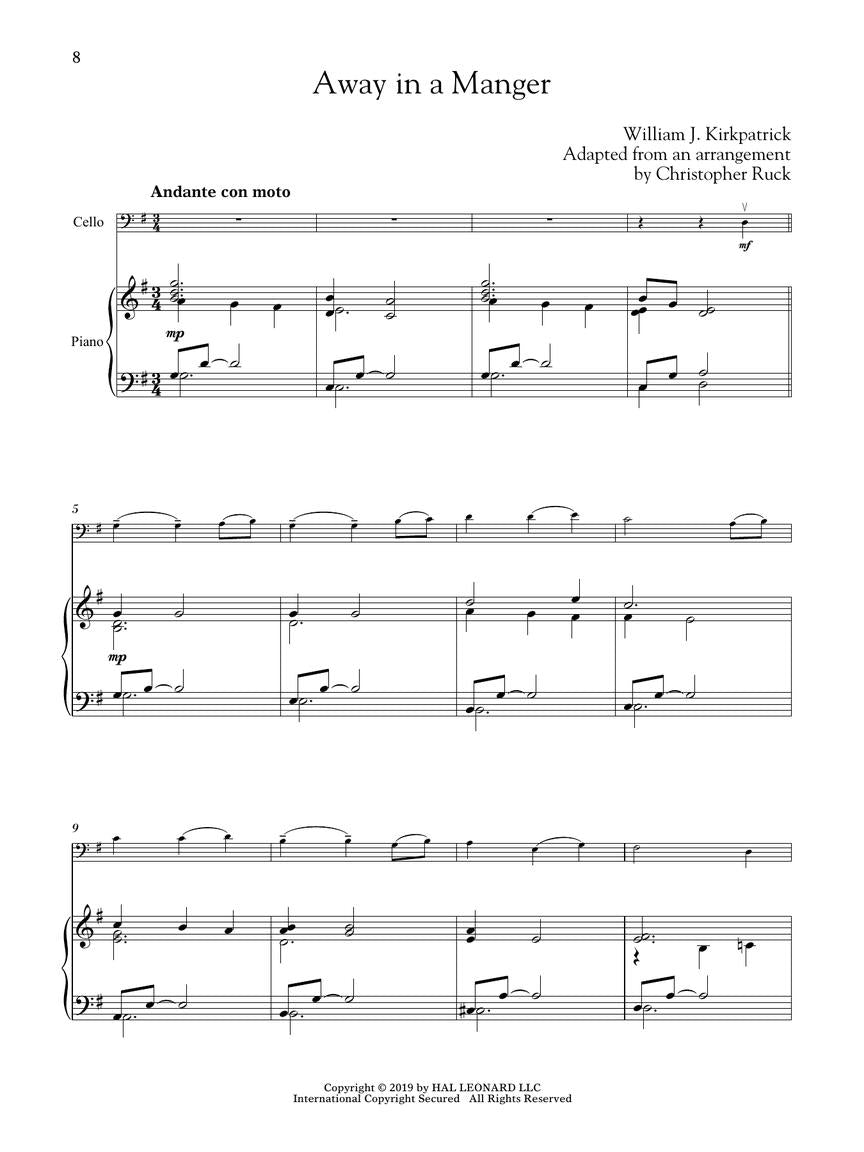 Favorite Christmas Carols for Classical Players - Cello