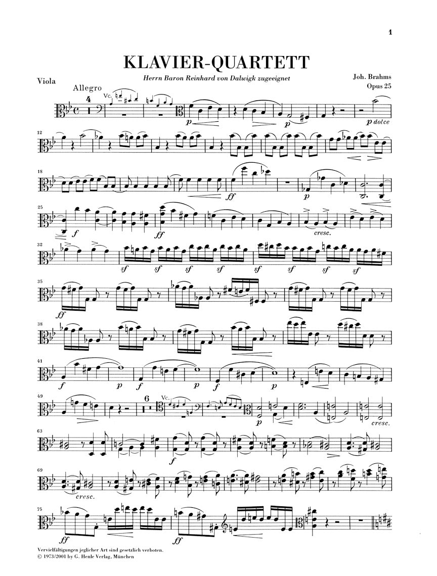 Brahms: Piano Quartet No. 1 in G Minor, Op. 25