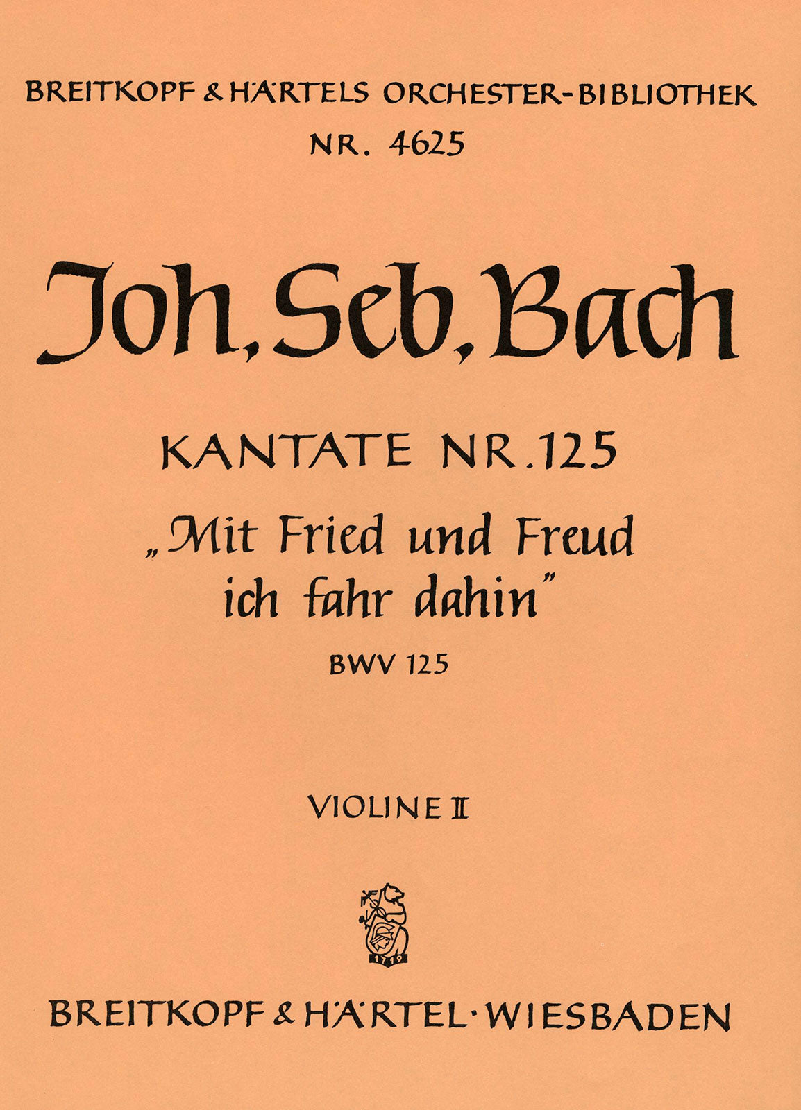 Bach: Mit Fried and Freud ich fahr dahin, BWV 125