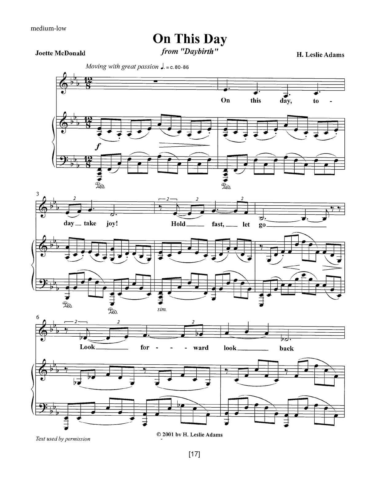 H.L. Adams: Daybirth