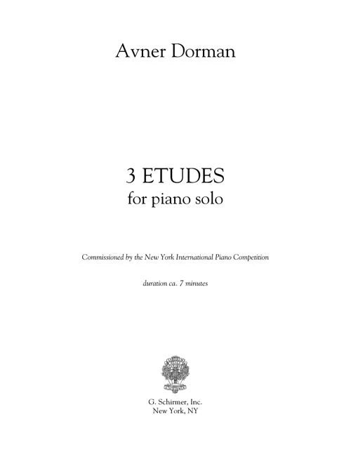 Dorman: 3 Etudes