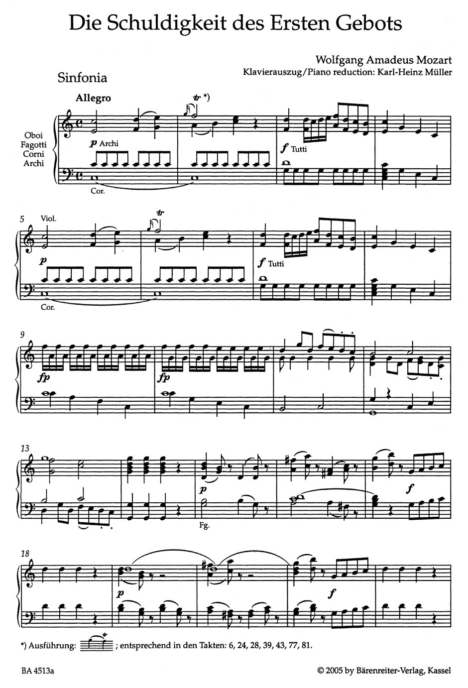 Mozart: Die Schuldigkeit des Ersten Gebots, K. 35