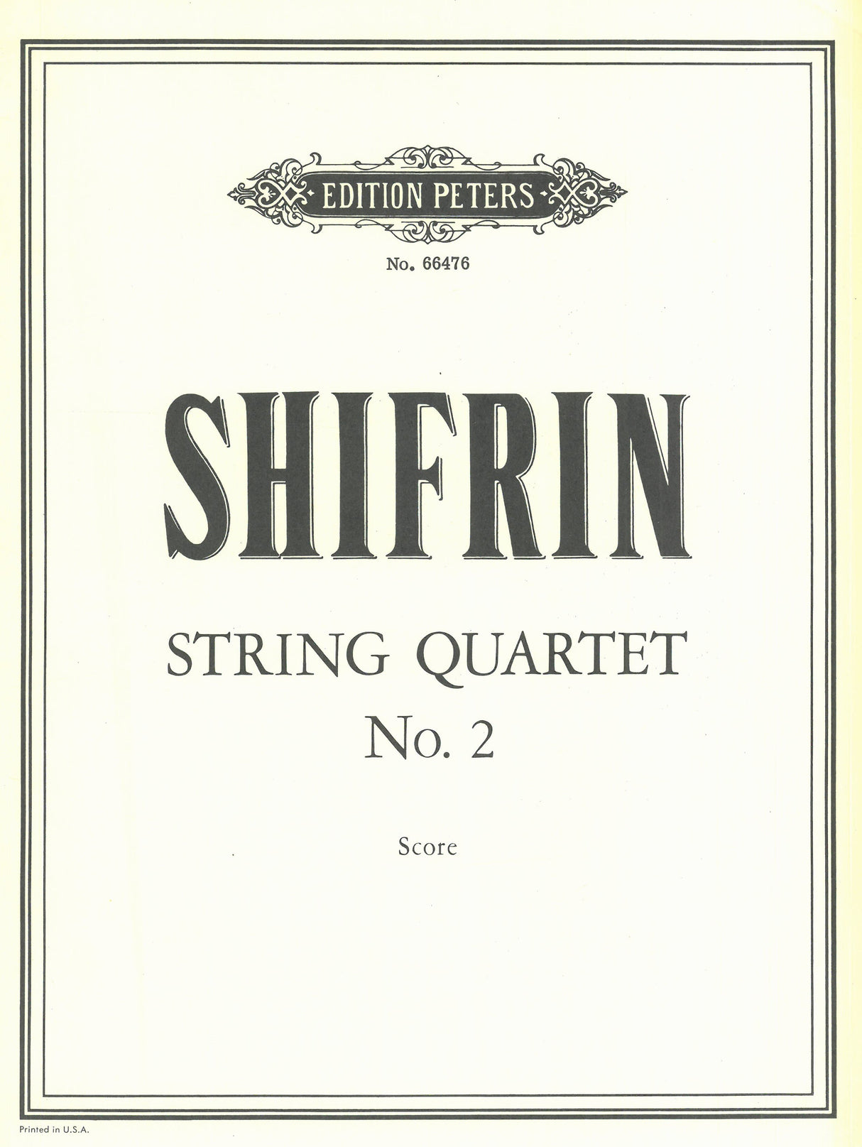 Shifrin: String Quartet No. 2