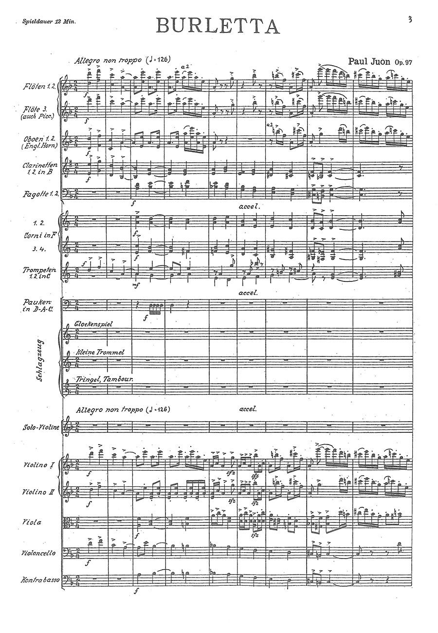 Juon: Burletta, Op. 97