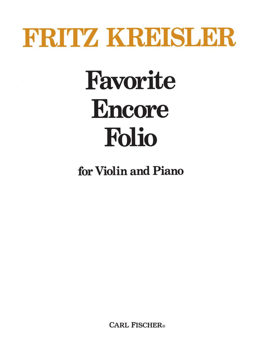 Kreisler: Favorite Encore Folio
