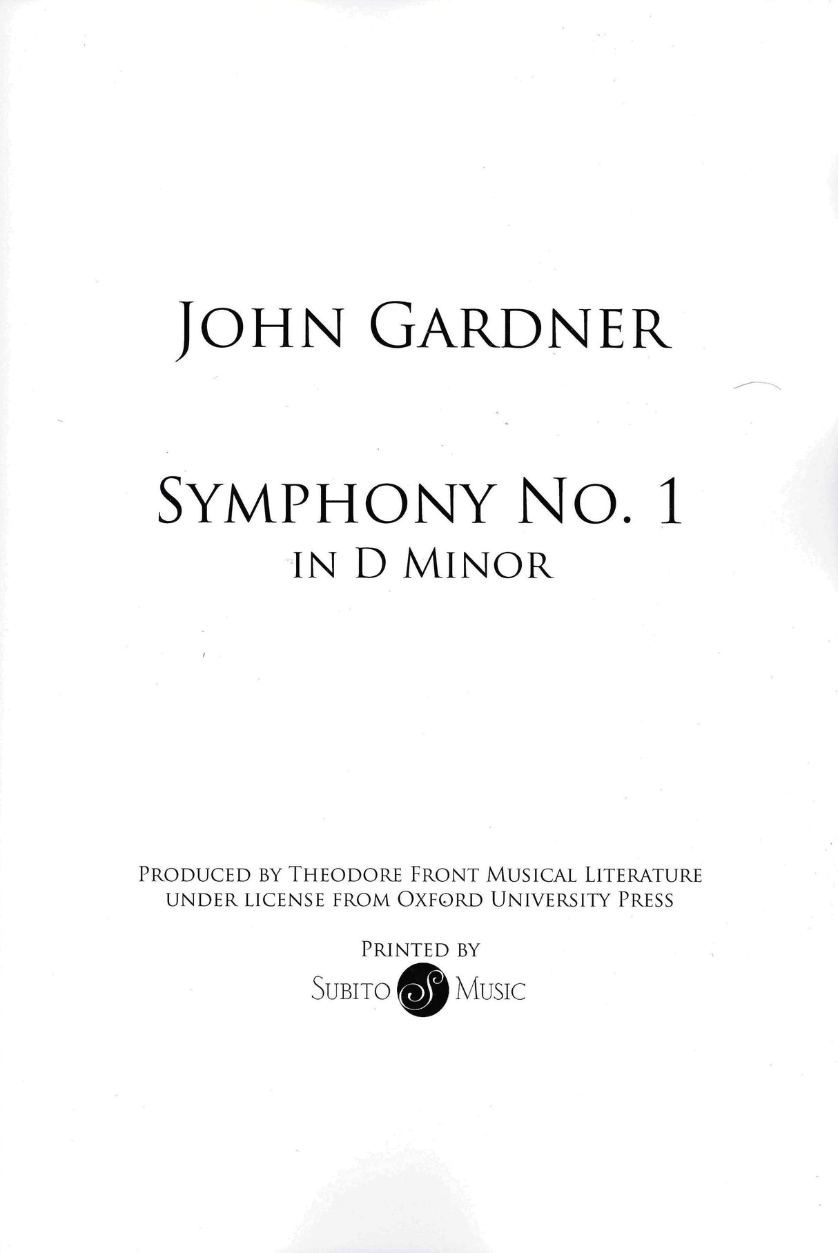 Gardner: Symphony No. 1 in D Minor, Op. 2