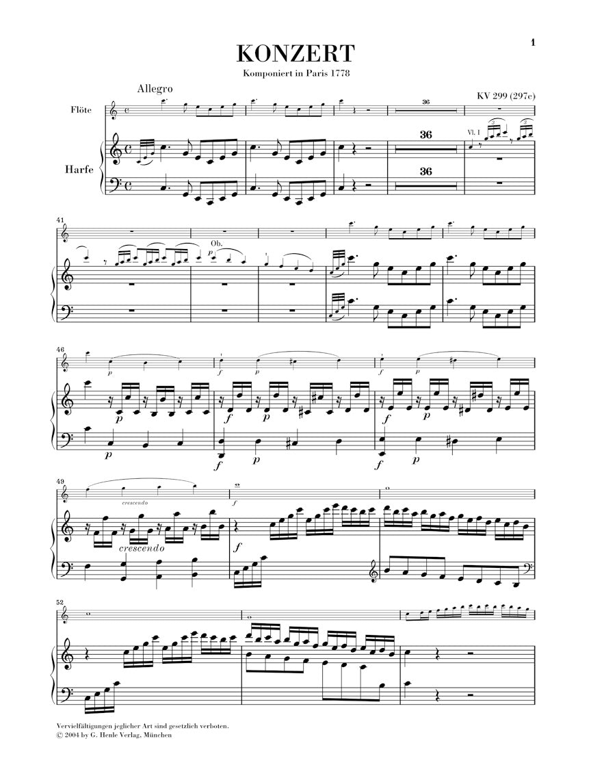 Mozart: Concerto for Flute, Harp and Orchestra, K. 299 (297c)