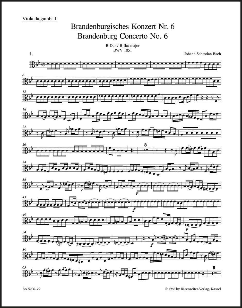 Bach: Brandenburg Concerto No. 6 in B-flat Major, BWV 1051