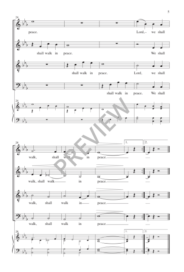 We Shall Walk Through the Valley (arr. for SATB Choir)