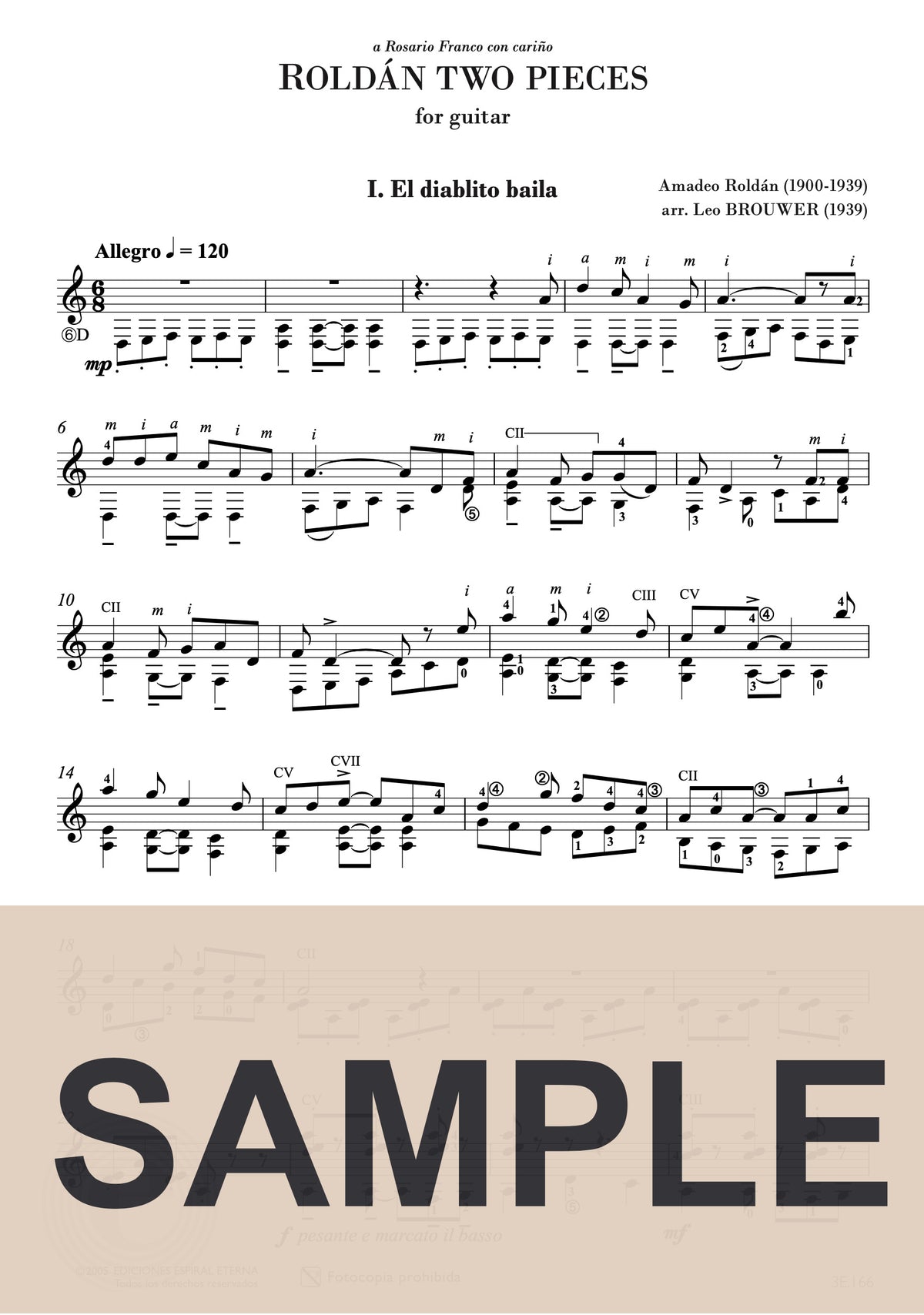 Roldán: 2 Pieces (arr. for guitar)