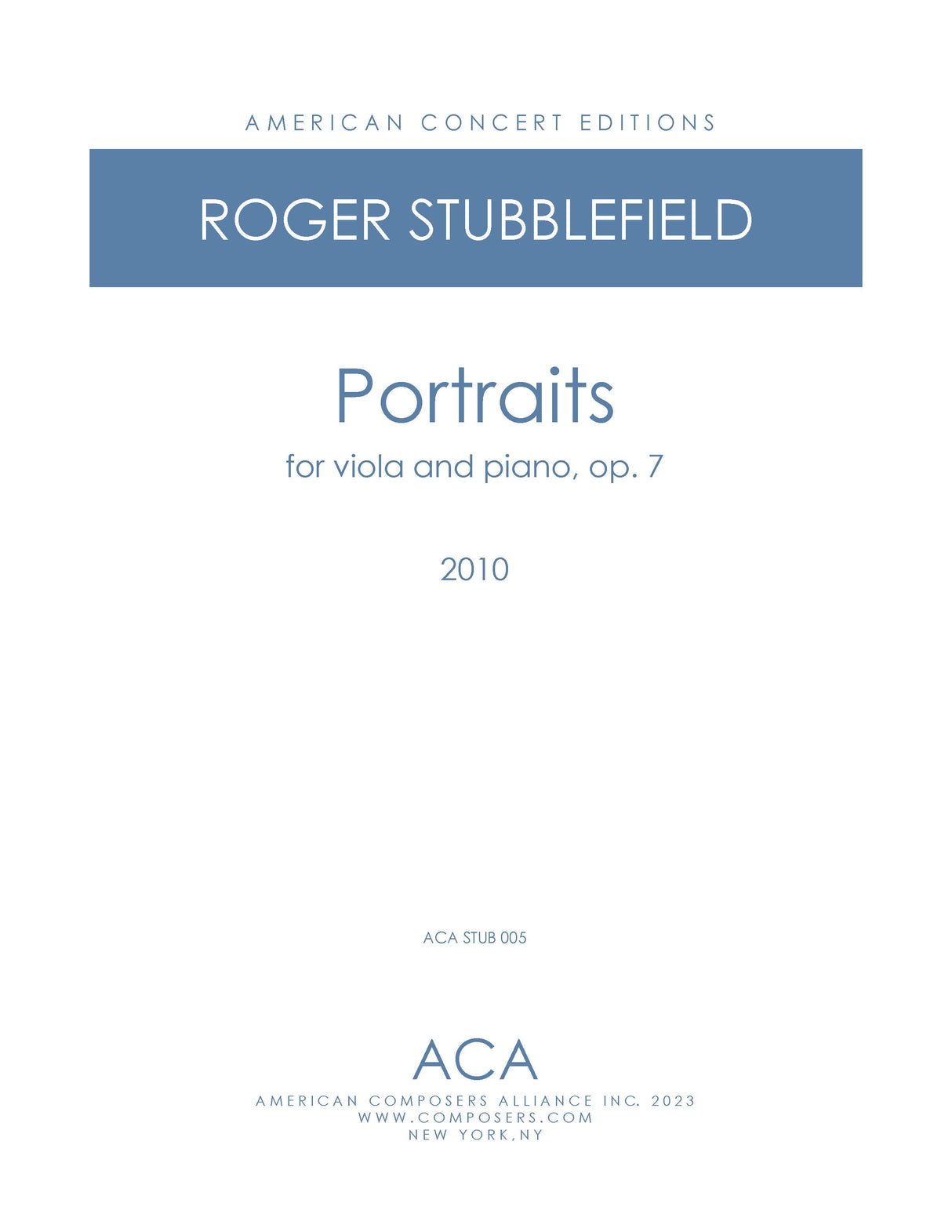 Stubblefield: Portraits, Op. 7