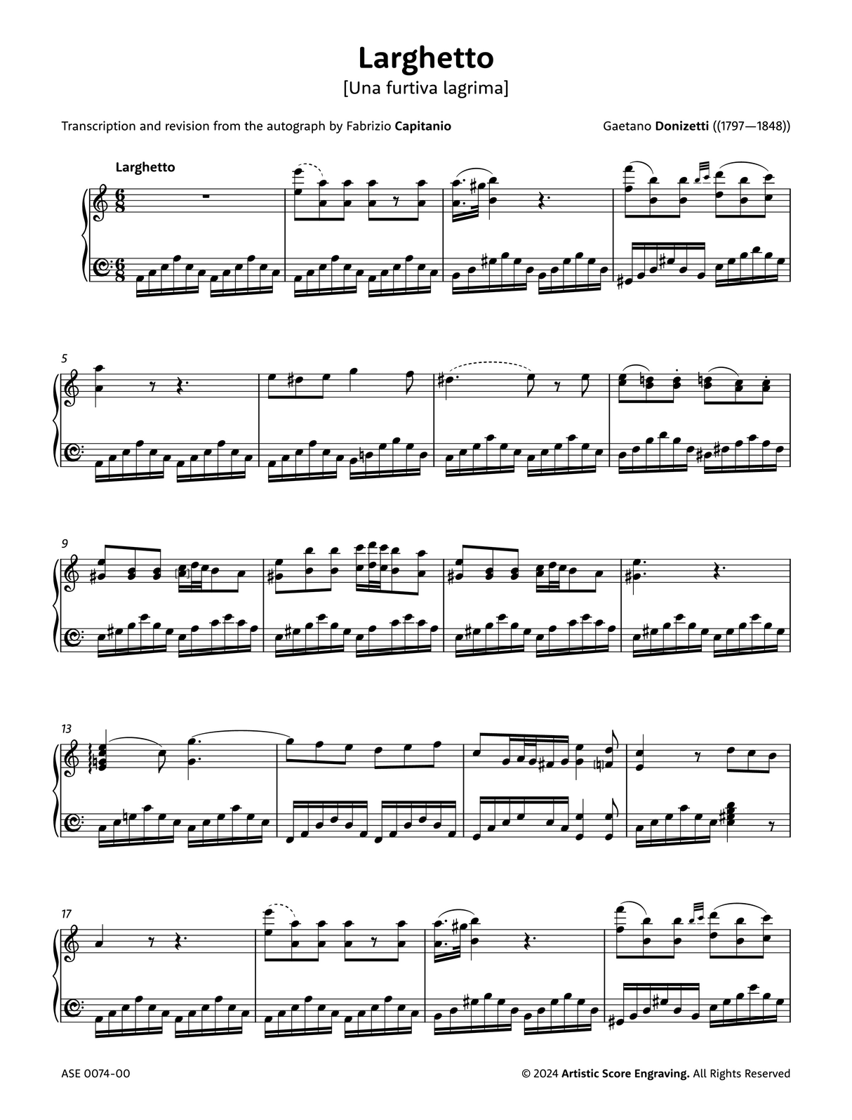 Donizetti: Larghetto "Una furtiva lagrima"