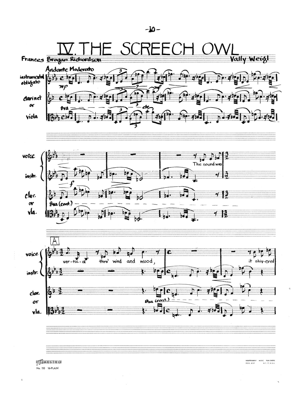 V. Weigl: Black Arch of the Night