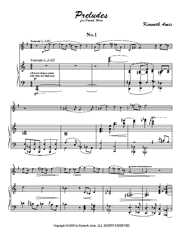 Amis: Preludes for Horn (Nos. 1-5)