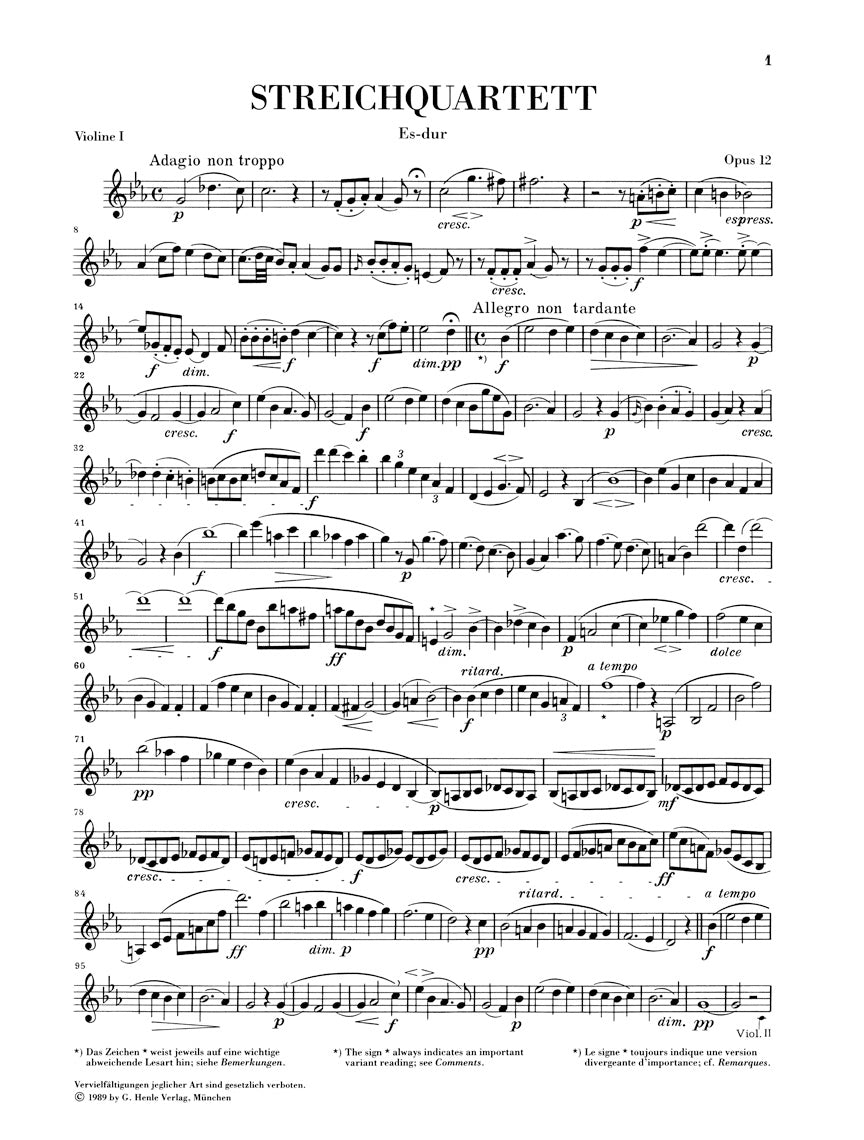 Mendelssohn: String Quartets, Op. 12 and Op. 13