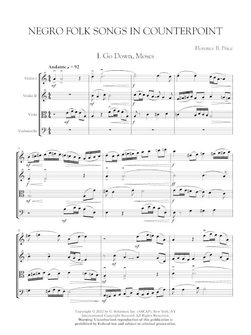 Price: Negro Folk Songs in Counterpoint