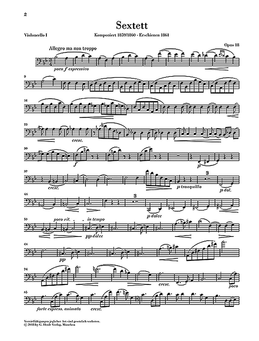 Brahms: String Sextet No. 1 in B-flat Major, Op. 18