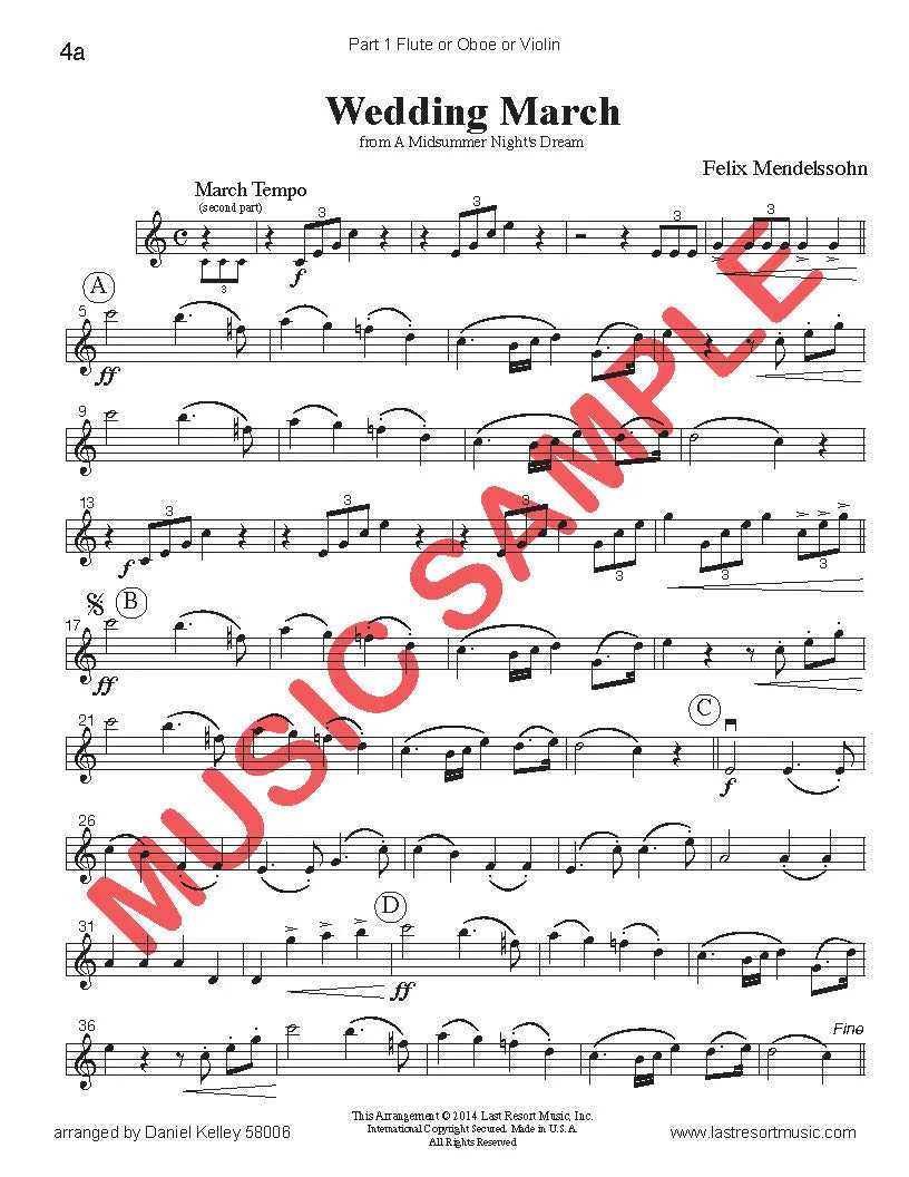 Music for Three Treble Instruments - Wedding & Classical Collection No. 6