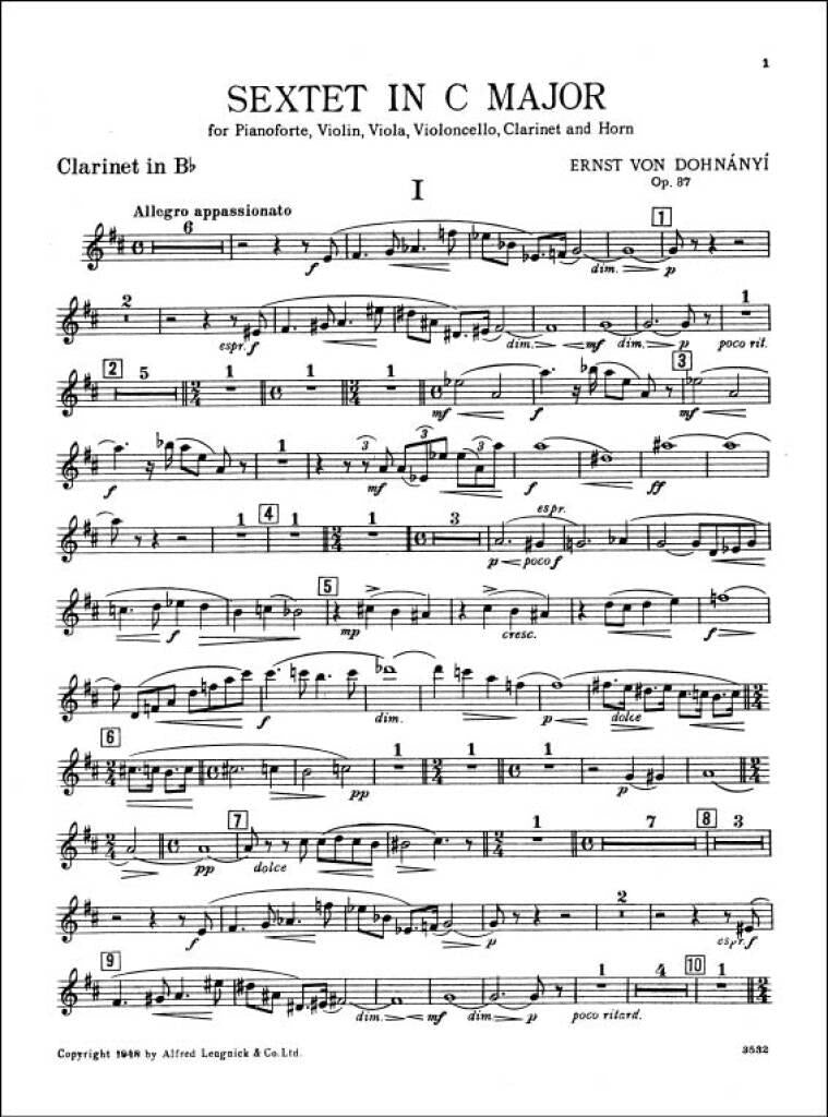 Dohnányi: Sextet in C Major, Op. 37