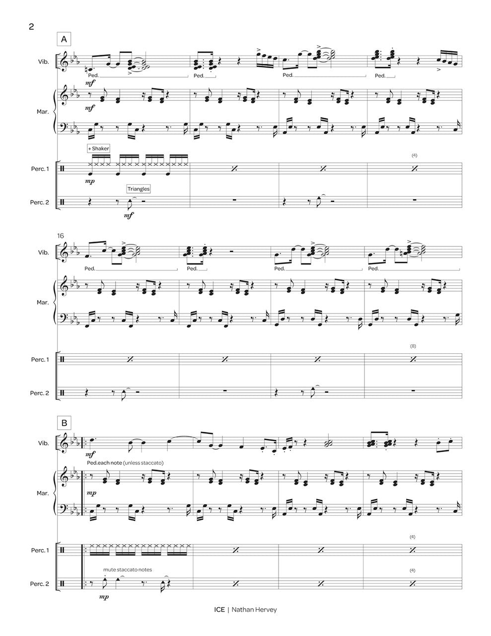 Hervey: Ice (Version for Percussion Quartet)