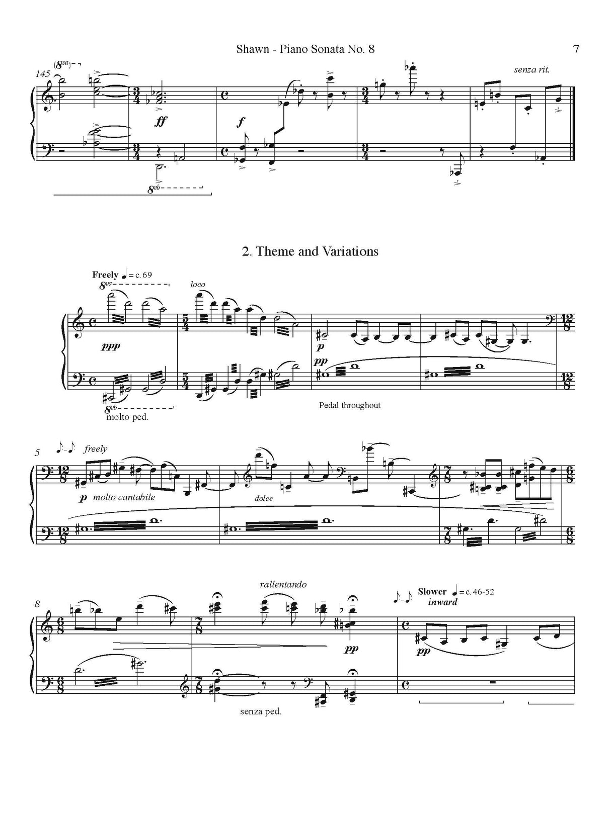 Shawn: Piano Sonata No. 8