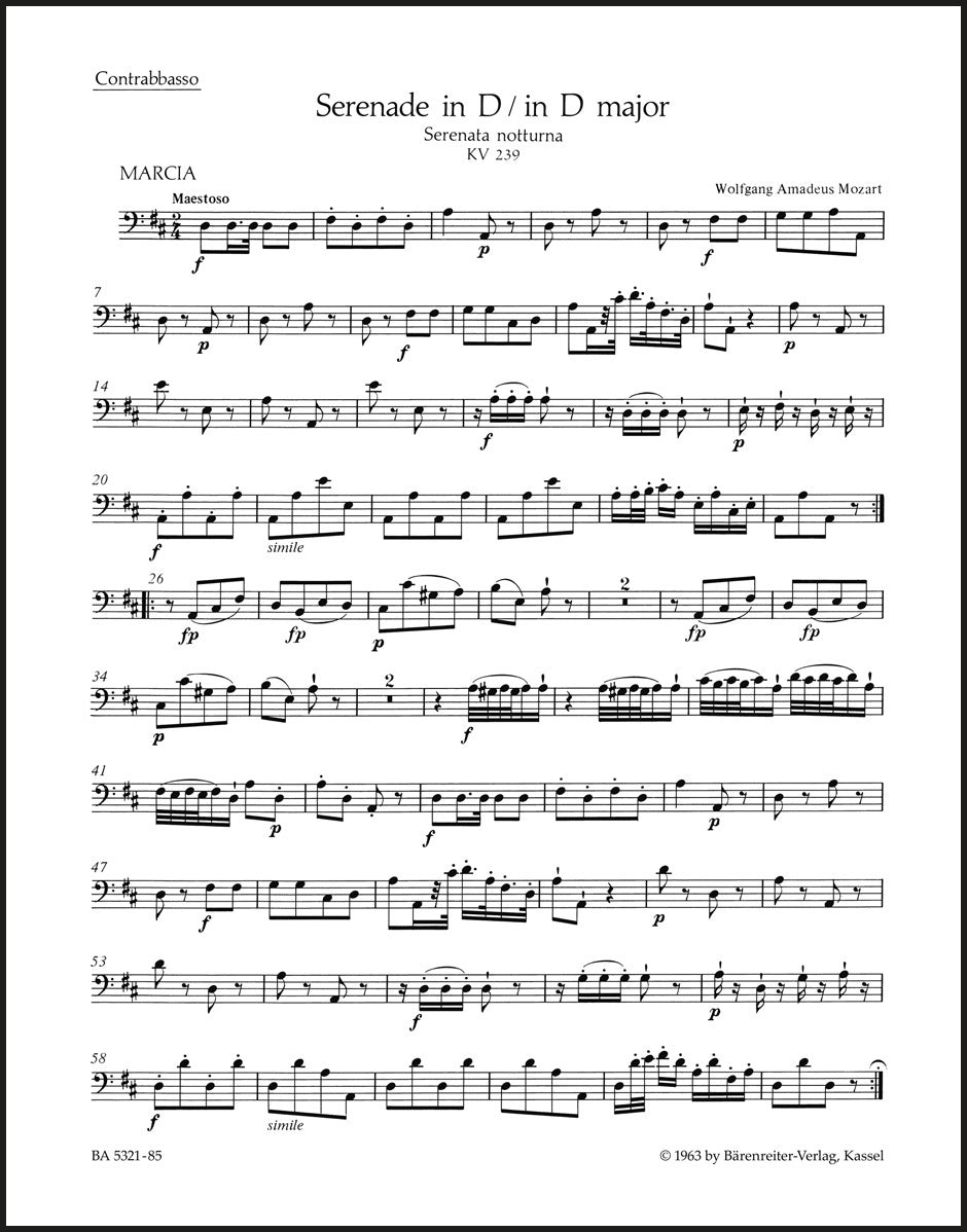 Mozart: Serenade in D Major, K. 239