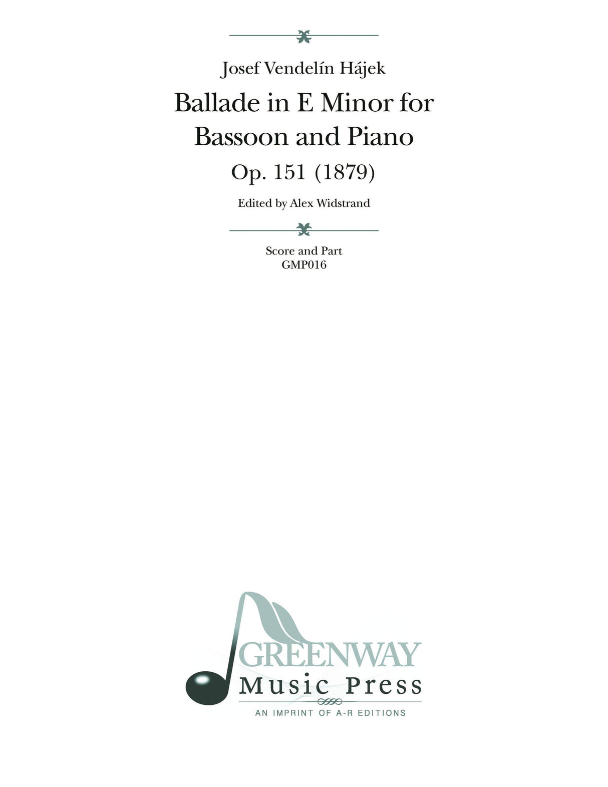 Hájek: Ballade in E Minor, Op. 151