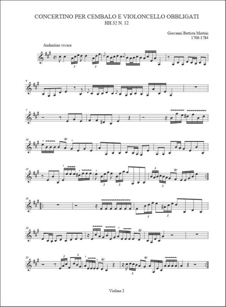 Martini: Concertino for Harpisichord & Cello Obbligato