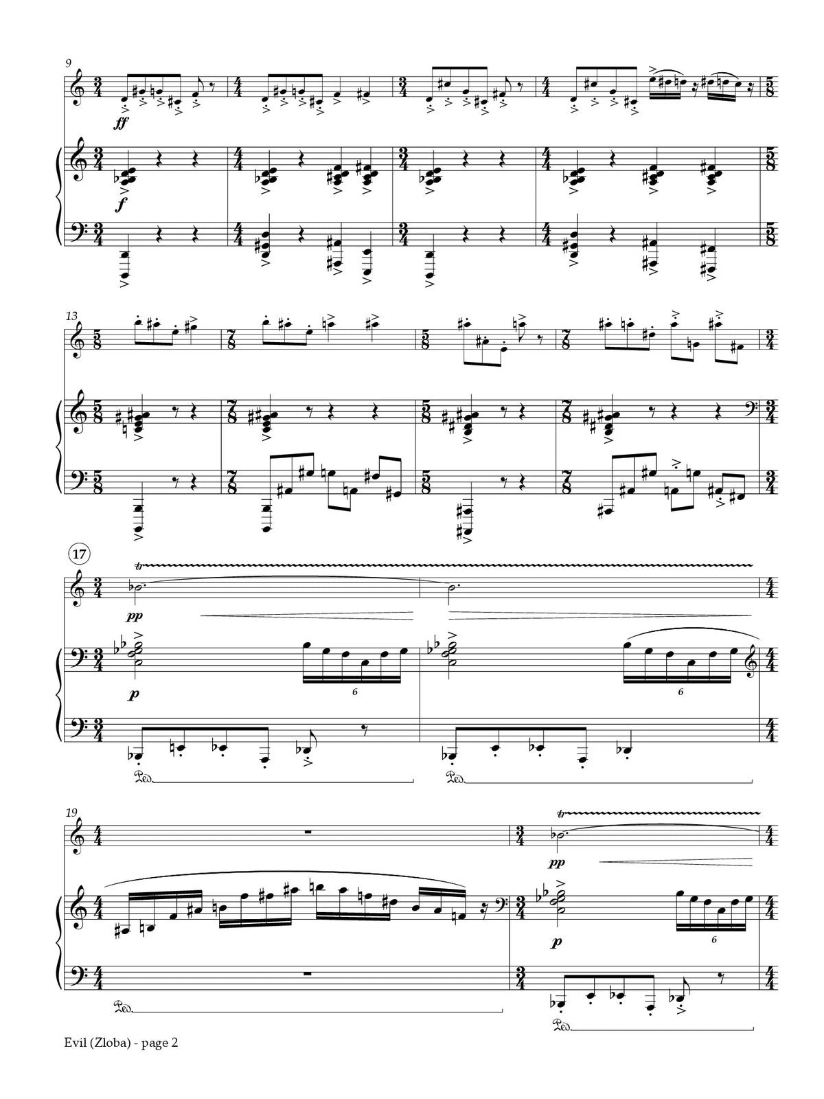 Rozman: Evil (Zloba) for Flute and Piano
