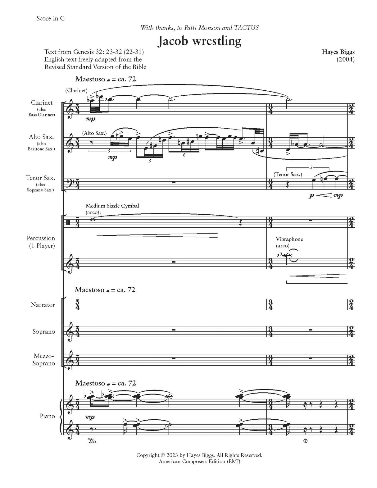 H. Biggs: Jacob wrestling