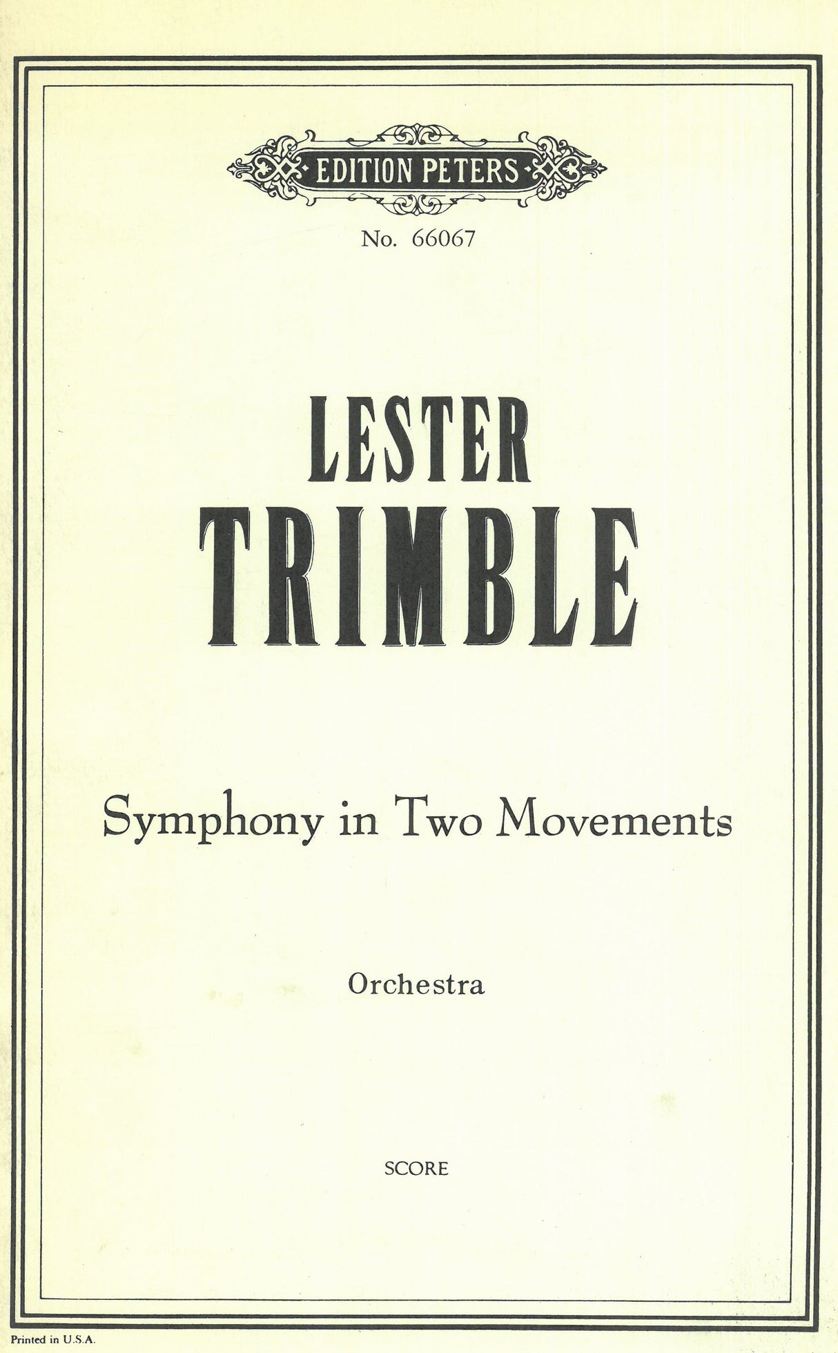 Trimble: Symphony in 2 Movements