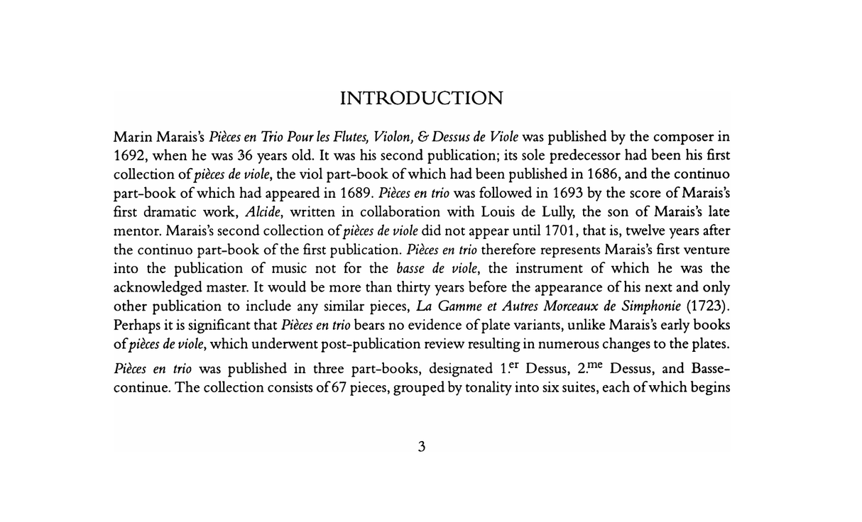 Marais: Pièces en trio