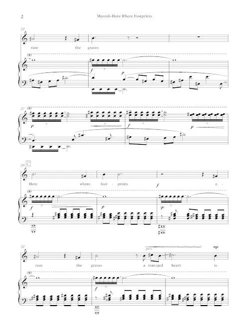 Mazzoli: Here Where Footprints Erase the Graves (Version for Mezzo & Piano)