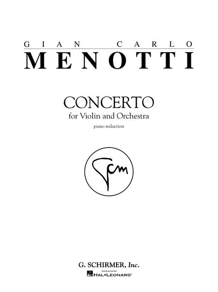 Menotti: Violin Concerto
