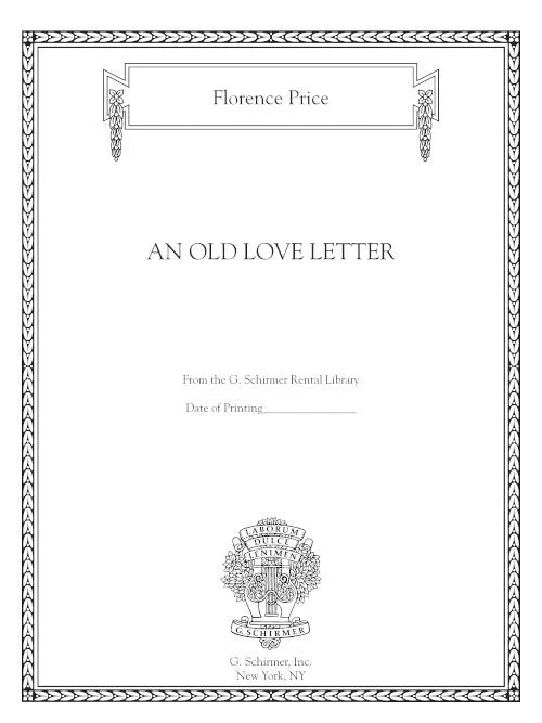 Price: An Old Love Letter