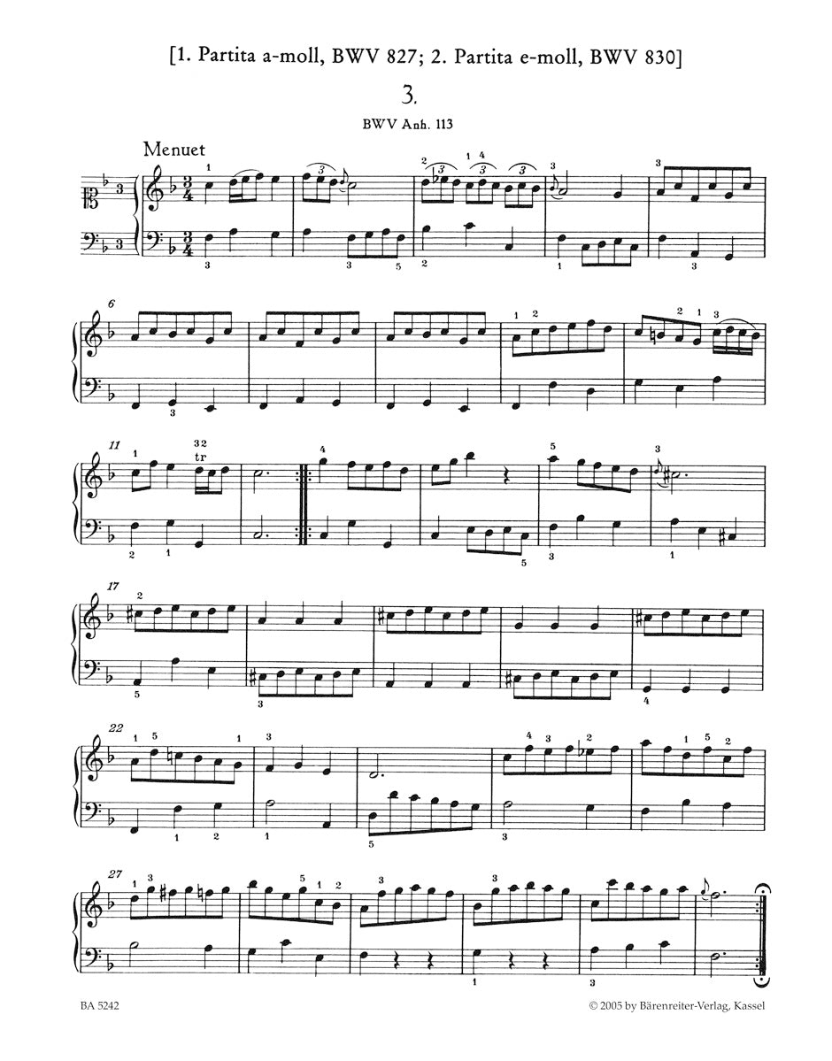 Bach: Notebook for Anna Magdalena Bach